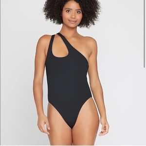 lspace phoebe one shoulder swimsuit in black